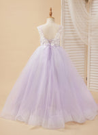 Enchanted Princess Tulle and Lace  Flower Girl Dress