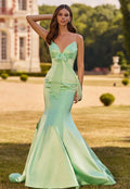 Sexy Spaghetti Straps Mermaid Backless Ruched Prom Dress