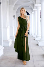 Ladies Chiffon One Shoulder Bridesmaid Evening Dress Wedding Party Evening Dress 28133