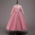 Girl First Communion Dress Children Formal Long Sleeve Elegant Princess Pageant Dress