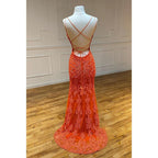 Plunging V-neck Appliques Mermaid Prom Dress