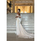 Sheath/Column Off-Shoulder Cap Sleeves Ruched Charming Evening Party Prom Dress