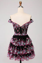 Sequins Appliques Short Homecoming Dress Cocktail Dress