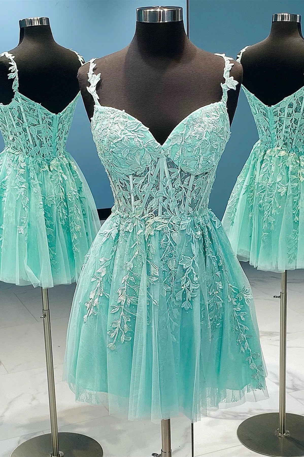A-line Hot Pink Lace Appliques Party Dress Homecoming Dress