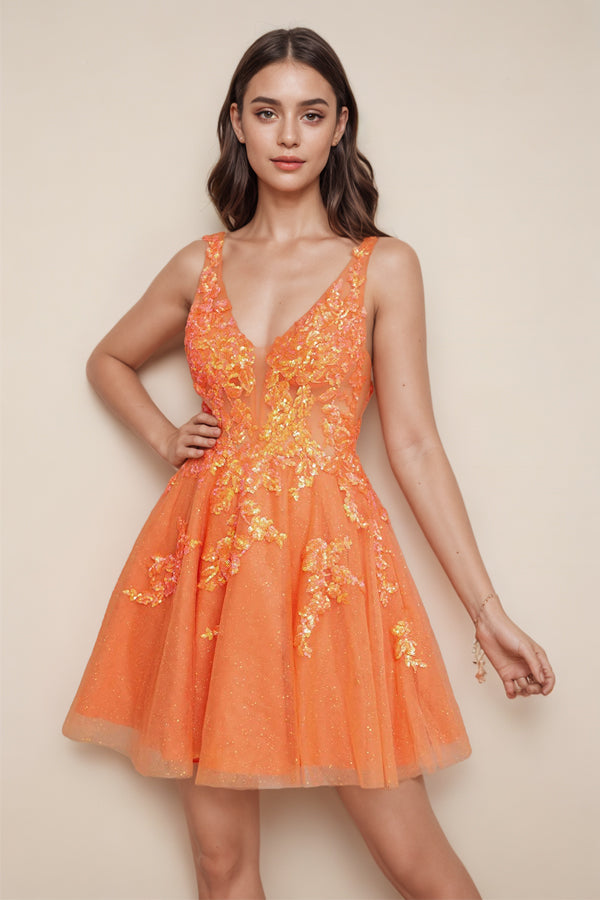 A Line Glitter Homecoming Dress Party Dress with Sequins