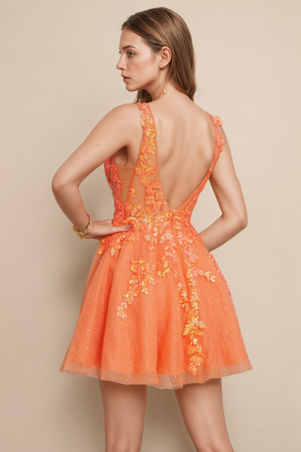 A Line Glitter Homecoming Dress Party Dress with Sequins