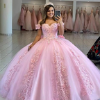 Purple Off The Shoulder Tulle Appliques Ball Gown,Sweet 16 Dress Y5472