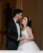 Beautiful Long A-line Sleeveless Beading Wedding Dress With Lace