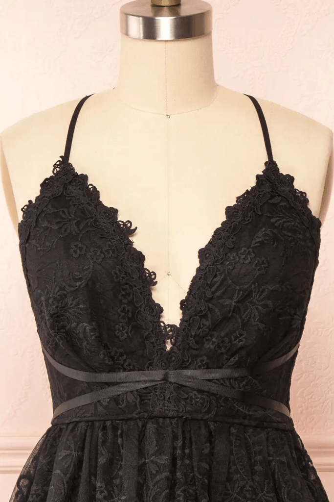 Lace Straps A-line Short Party Dress Lace Homecoming Dresses