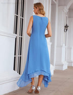 Sunnderly Chiffon Plus Size Mother of Bride Dresses with Jacket Formal Dresses for Wedding SY28073