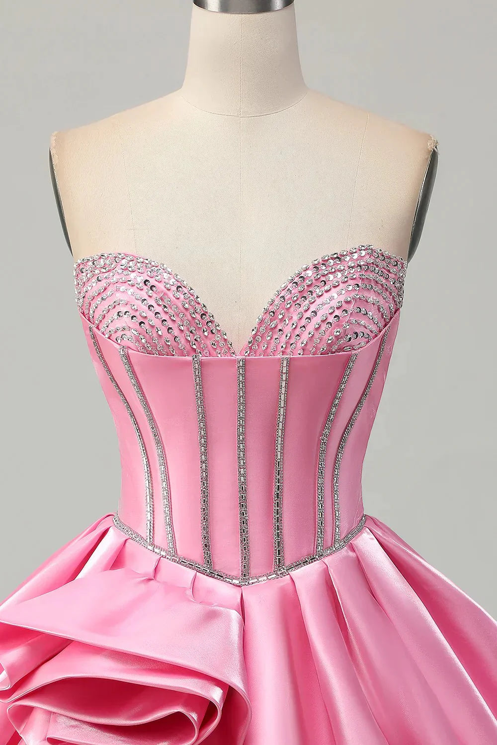 Bodycon Sweetheart Satin Corset Homecoming Dress with Beading