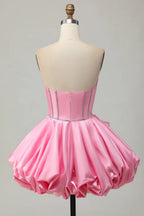 Bodycon Sweetheart Satin Corset Homecoming Dress with Beading