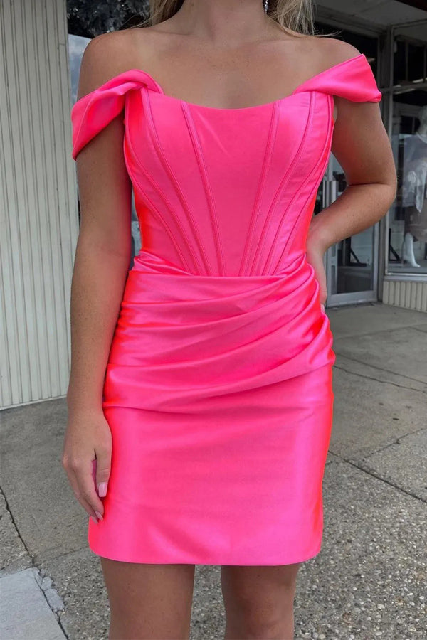 Bodycon Off the Shoulder Turquoise Homecoming Dress with Ruched