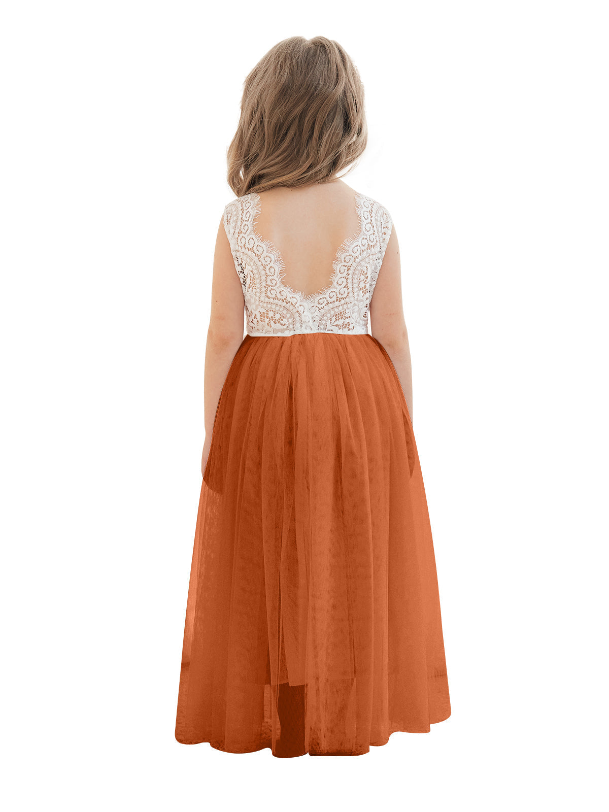 A-line Lace Tulle Ankle-length White Dress (2003227597)