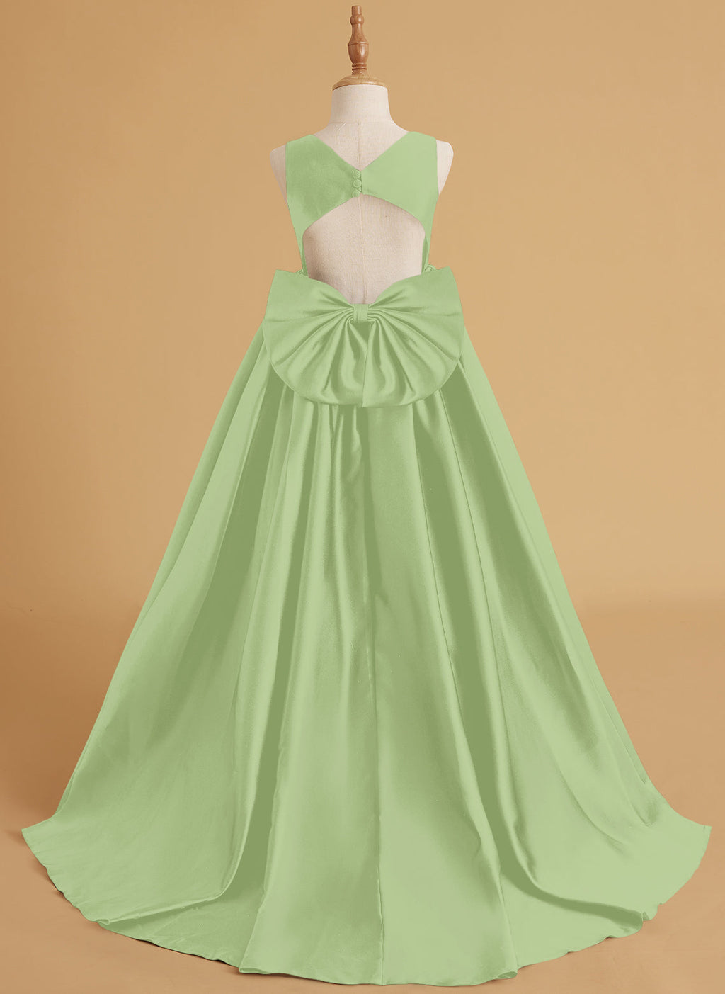 Ball-Gown/Princess Satin Sweep Train Flower Girl Dress