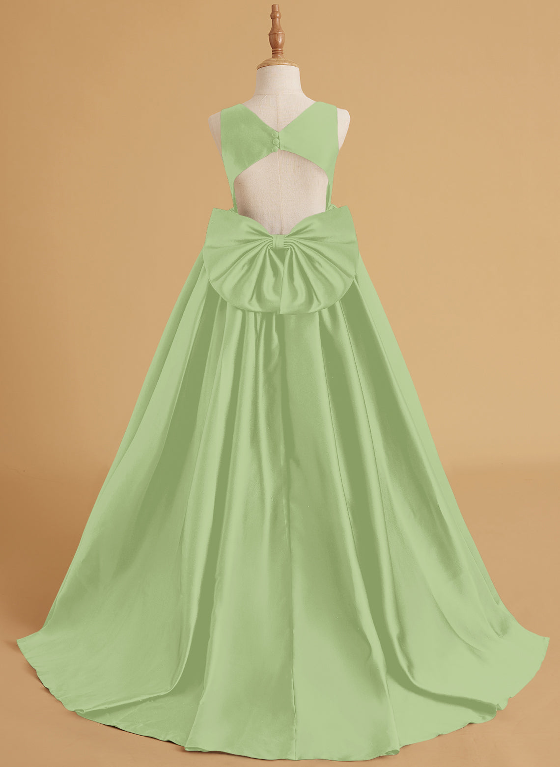 Ball-Gown/Princess Satin Sweep Train Flower Girl Dress