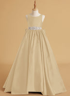 Ball-Gown/Princess Satin Sweep Train Flower Girl Dress