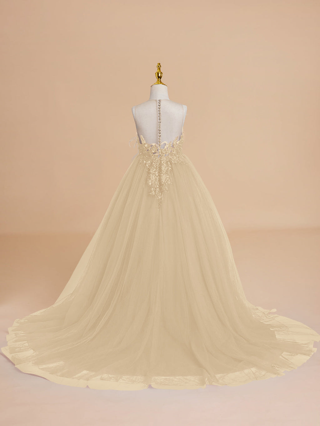 Ball-Gown/Princess Tulle Sweep Train Flower Girl Dress