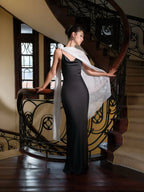 Classic Sleeveless Backless Mermaid Prom Dress With Scarf