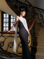 Classic Sleeveless Backless Mermaid Prom Dress With Scarf
