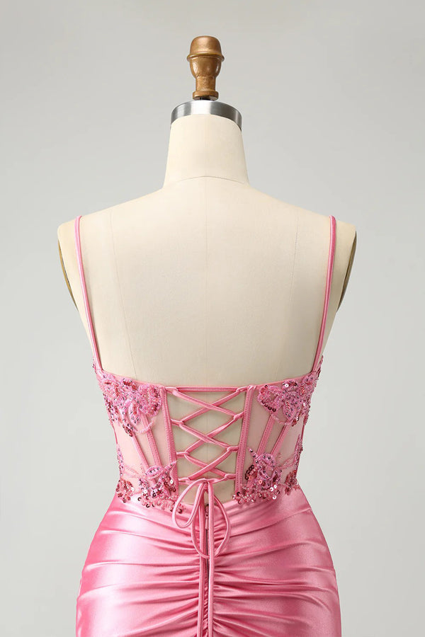 Corset Tight Short Homecoming Dress Mini Dress with Beadings