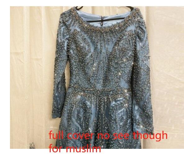dubai Luxury Designer Navy Blue Lace Beaded  A line Muslim  Long Evening Dresses 2024 Formal Dress Serene Hill Plus Size LA60900