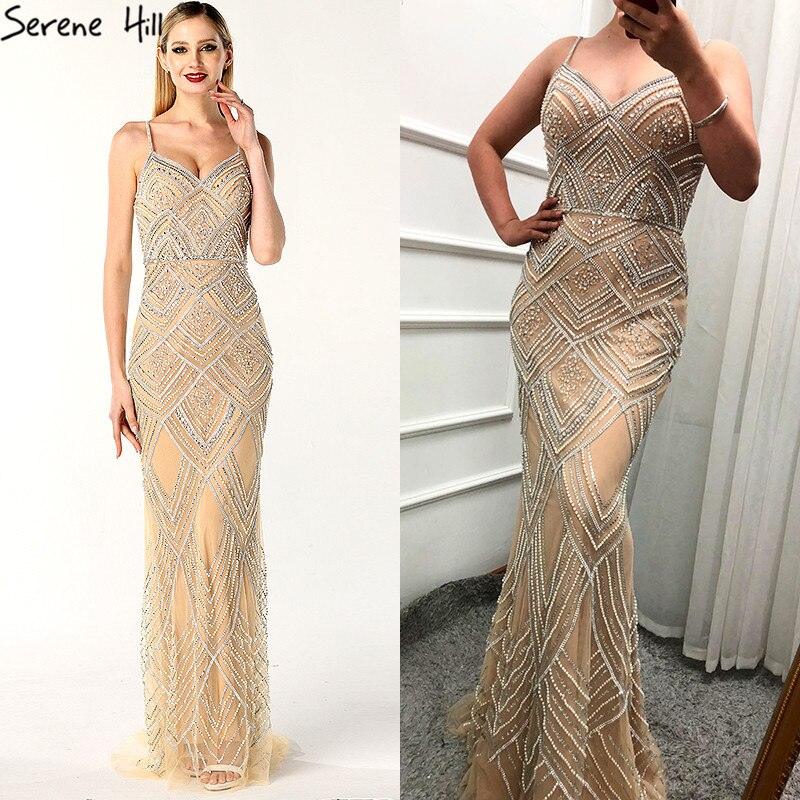Dubai New Luxury Sexy Sleeveless Evening Dresses Mermaid Diamond Beading Mermaid Evening Gowns 2024 LA6628