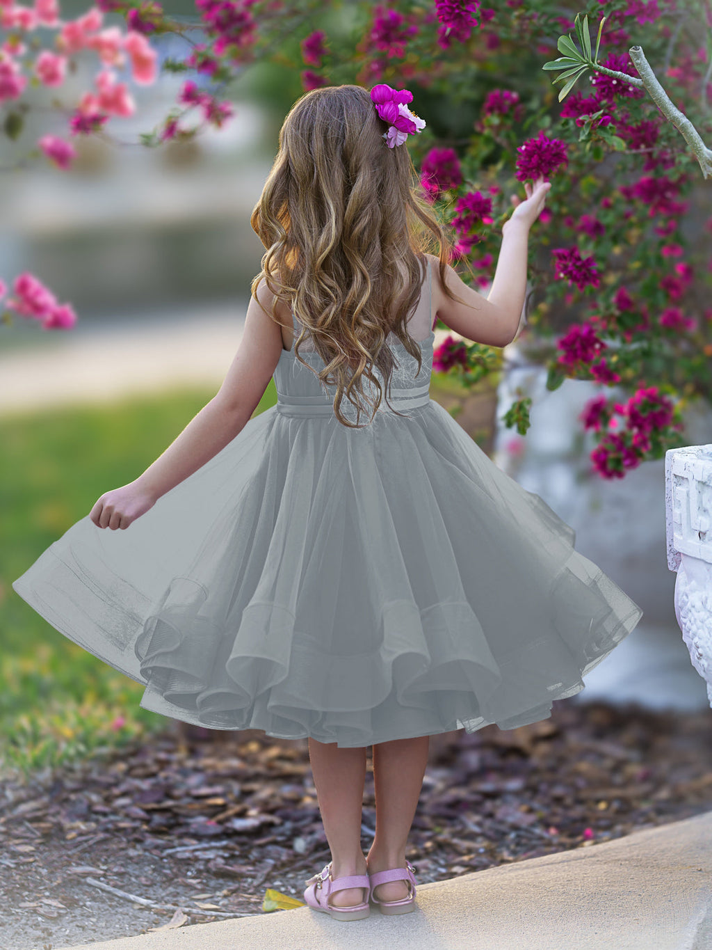 Ball-Gown/Princess Tulle Knee-length Flower Girl Dress