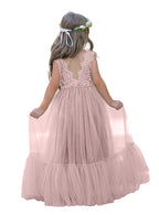 Lace Tulle Floor-length Boho Flower Girl Dress