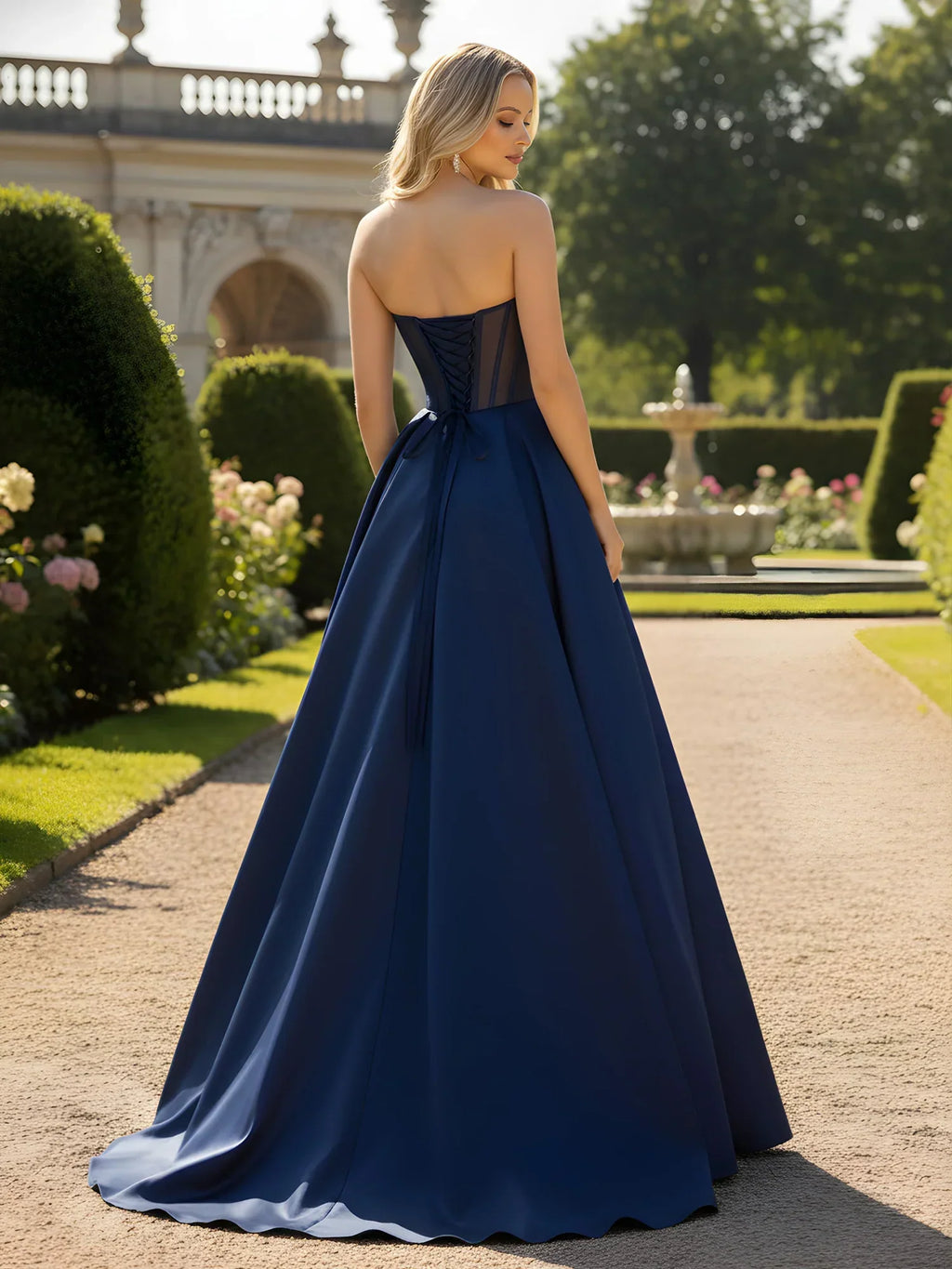 Elegant Strapless Satin Ball Gown with Beaded Sweetheart Neckline: Prom Dress
