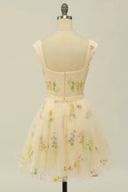 Floral Embroidery Sweetheart Homecoming Dress Short Party Dress