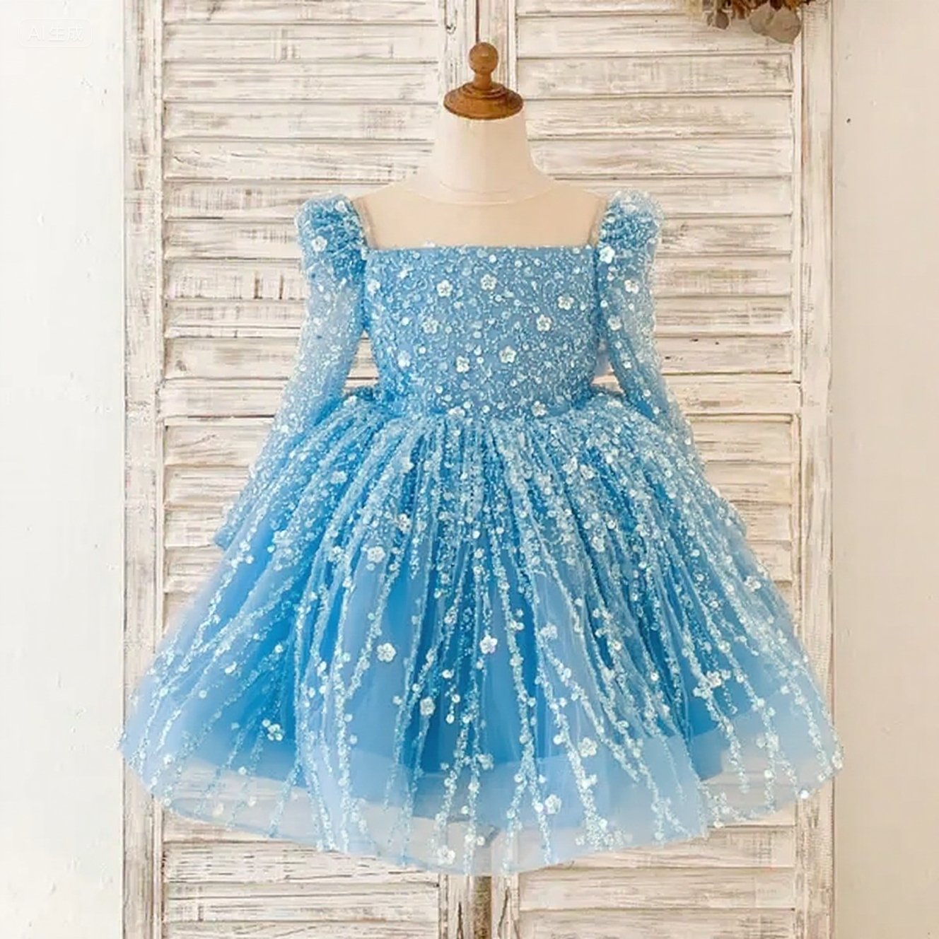 Baby Girl  First Communion Dress Toddler Birthday Pageant Princess Dress
