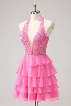 A Line Strapless Tiered Corset Cute Homecoming Dress