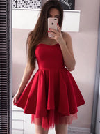 A-line Sweetheart Satin Homecoming Dresses