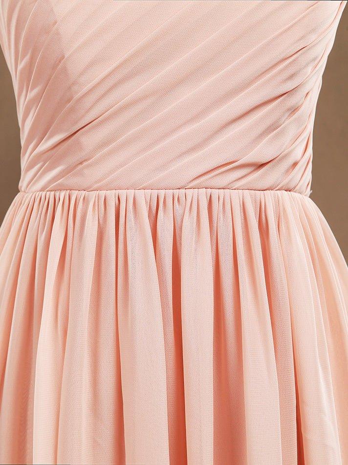 Chiffon Long Bridesmaid Dress A-line One Flower Strap Sweetheart Neckline