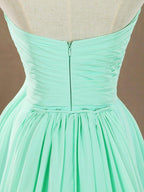 Numbersea Sheath Column Strapless Sweetheart Floor Length Chiffon Prom Formal Evening Dress with Split