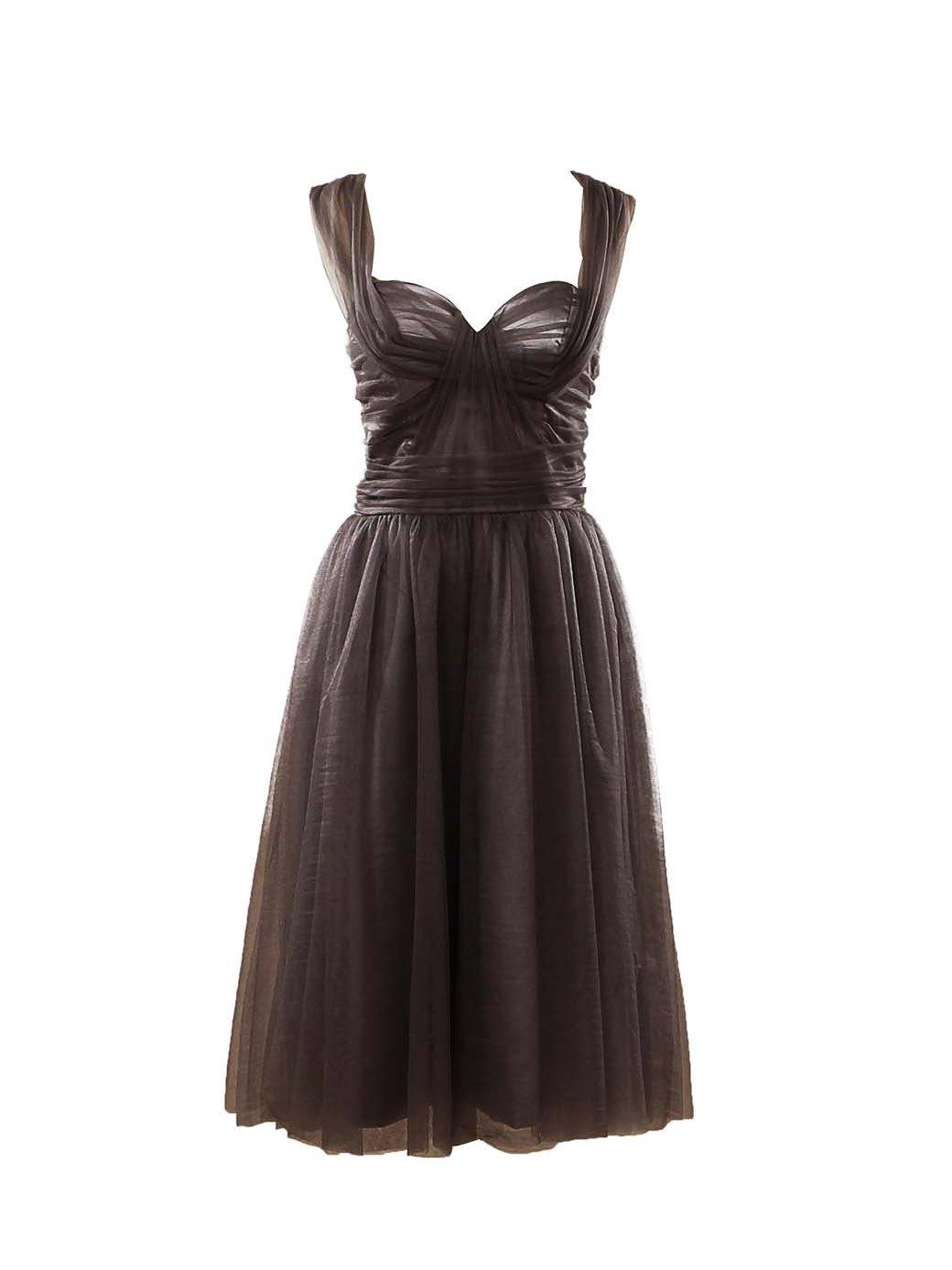 A-line Knee-length Tulle Bridesmaid Dresses Straps Sweetheart Open-back with Ruching