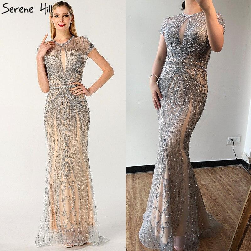 IN STOCK  Luxury Cap Sleeve full diamond O-Neck Mermaid Evening Dresses Design Beading Evening Gowns Plus Size LA60742