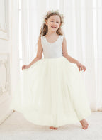 A-line Lace Tulle Ankle-length White Dress (2003227597)