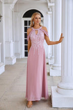 Ladies Chiffon Embroidery Flying Sleeves Mopping Long Bridesmaid Evening Dress Prom Wedding Party Evening Dress 28119