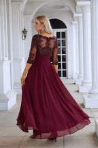 Women's Chiffon V Neck Tulle Embroidered Sequins Bridesmaid Evening Gown Prom Wedding Party Dress 28129