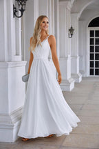Ladies Spaghetti Strap Belt Chiffon Bridesmaid Evening Dress Prom Wedding Party Evening Dress 28134