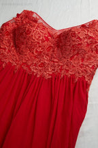Ladies Spaghetti Strap V Neck Lace Floor Length  Evening Dress Dress 28111