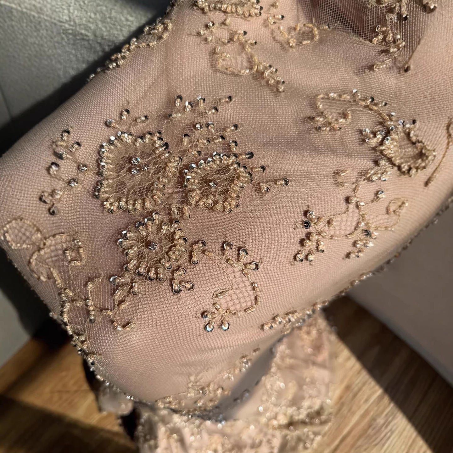 Luxury Arabic Lace Beaded Mermaid Evening Dress with Sleeves
