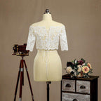 Numbersea Lace Wedding Wraps Coats / Evening Jackets / Wedding Party Bolero Shrug Sleeves Lace-up
