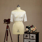 Numbersea Lace Wedding Wraps Coats / Evening Jackets / Wedding Party Bolero Shrug Sleeves Lace-up