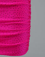 Lace Up Spaghetti Straps Short Homecoming Dress Hot Pink Party Dress