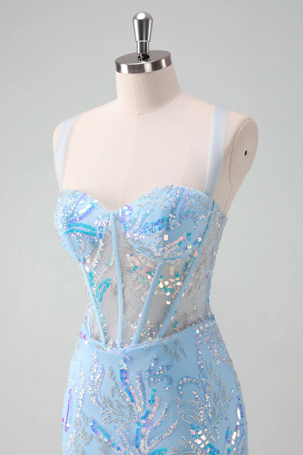 Light Sequined Embroidery Tight Corset Homecoming Dress