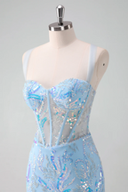 Light Sequined Embroidery Tight Corset Homecoming Dress