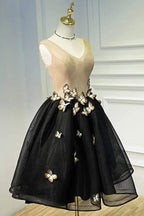Little  Homecoming Dress Butterfly V-neck Short Prom Dress